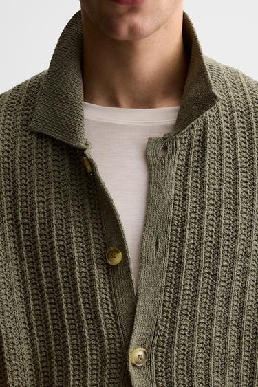 CHEMISE EN MAILLE STRUCTURÉE - Kaki de Zara - Image 5
