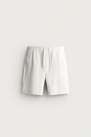 Zara REGULAR FIT COMFORT SHORTS - Oyster-white