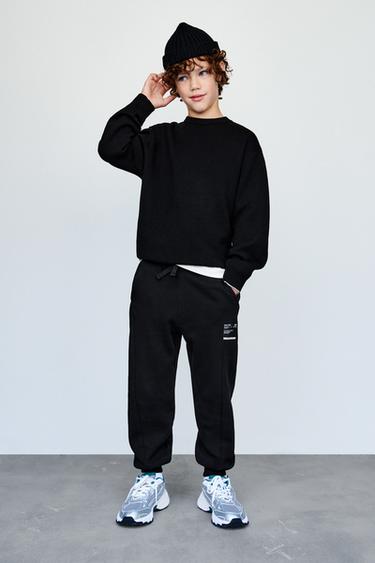 PIQUÉ COMBINATION JOGGER TROUSERS - Black by Zara