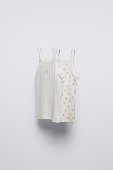2-6 ANOS/PACK DE DUAS CAMISETAS POINTELLE COM URSINHOS - Cru da Zara - Imagem 0