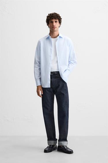 TEXTURED CHECK SHIRT - Blue/White by Zara