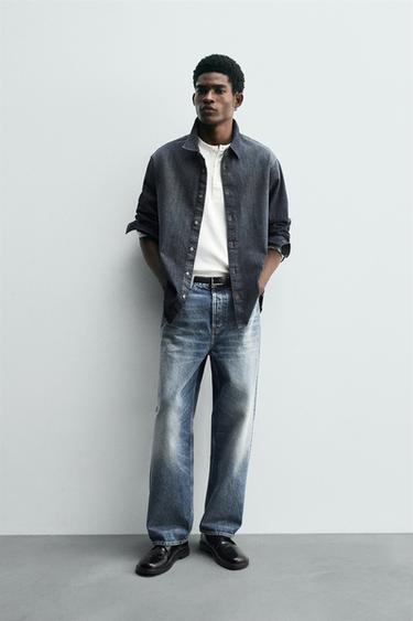 WASHED DENIM SHIRT - Blue by Zara - Image 0