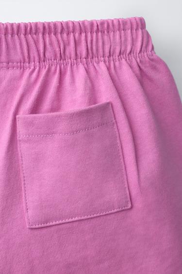 HEAVY WEIGHT PLUSH FLORAL BERMUDA SHORTS - Mid-pink by Zara - Image 3