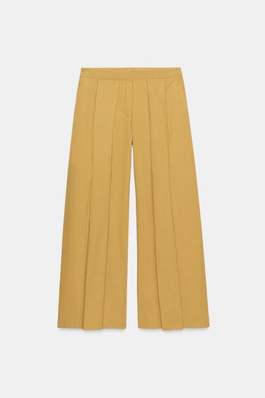 PANTALON À PLIS ZW COLLECTION - Moutarde de Zara - Image 7
