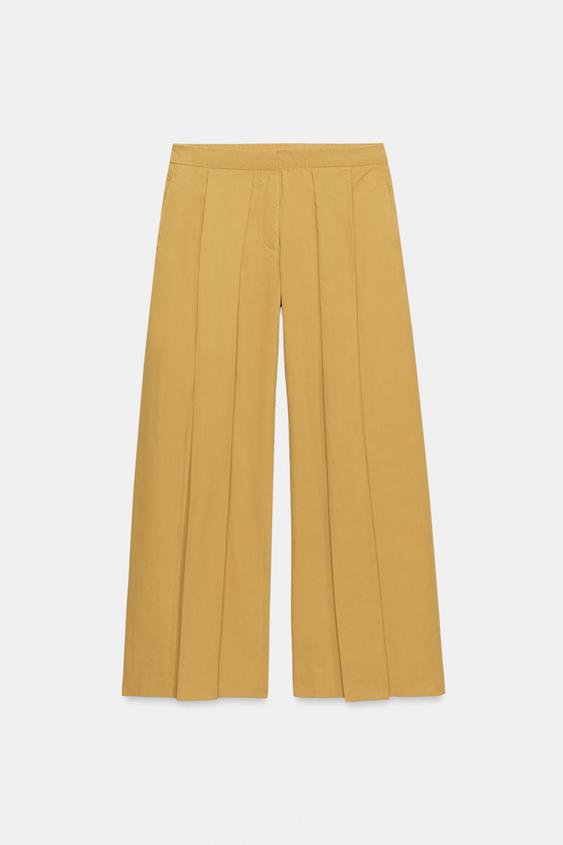 PANTALON À PLIS ZW COLLECTION - Moutarde de Zara - Image 7