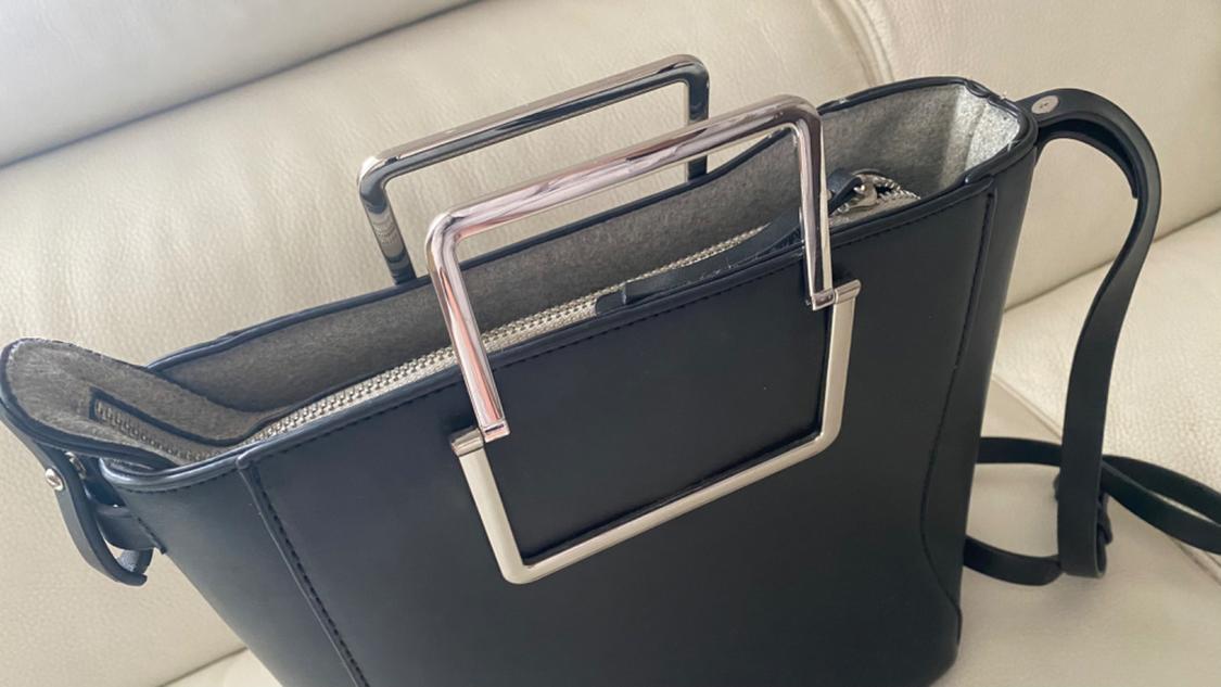 MINI TOTE BAG WITH SQUARE METAL HANDLES - Image 3