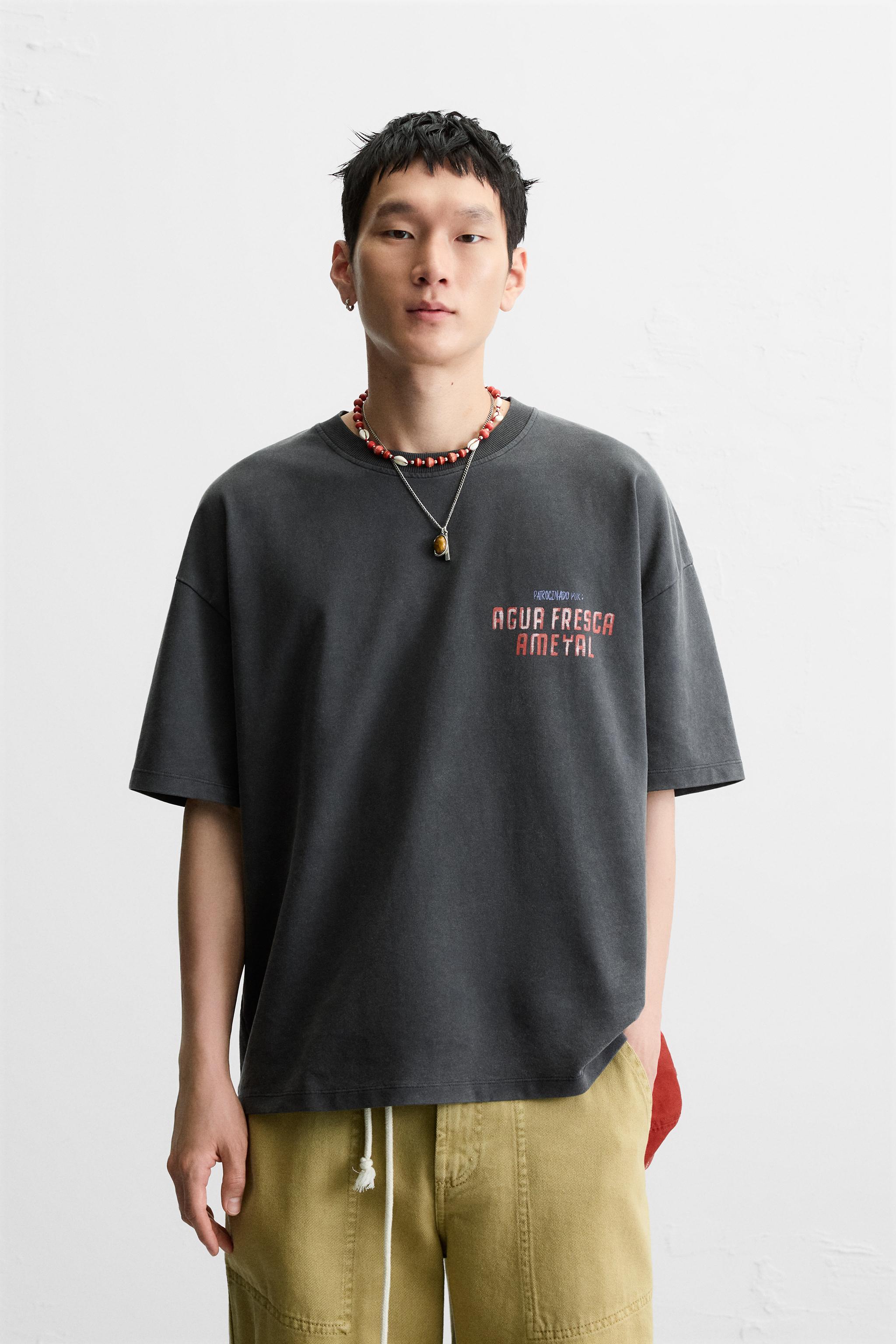 【boohoo】ウォッシュ加工 プリント スウェットシャツ ウォッシュ加工プリントスウェットシャツ - ダークアンソラ