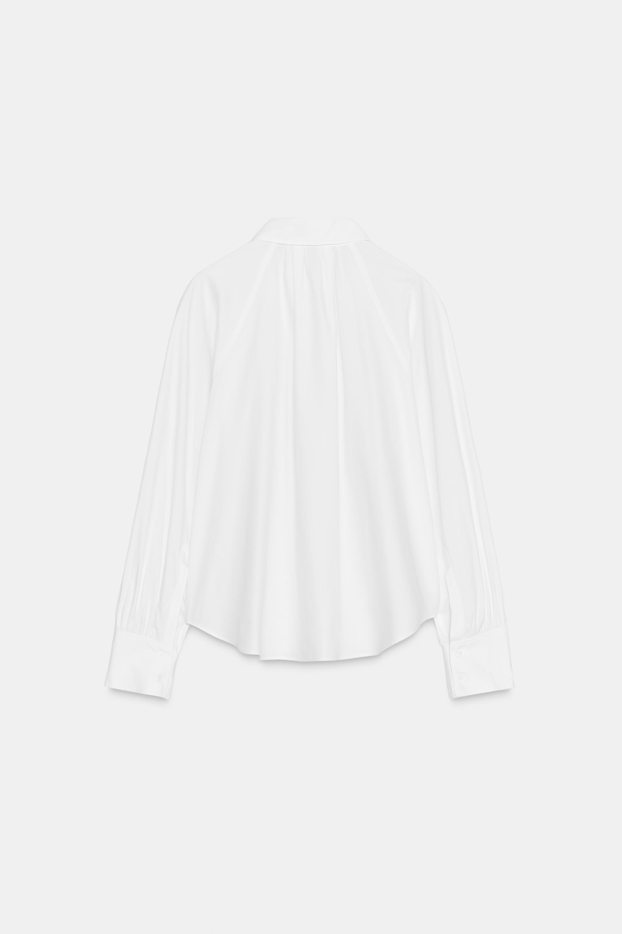 ZW COLLECTION POPLIN PLEATED SHIRT
