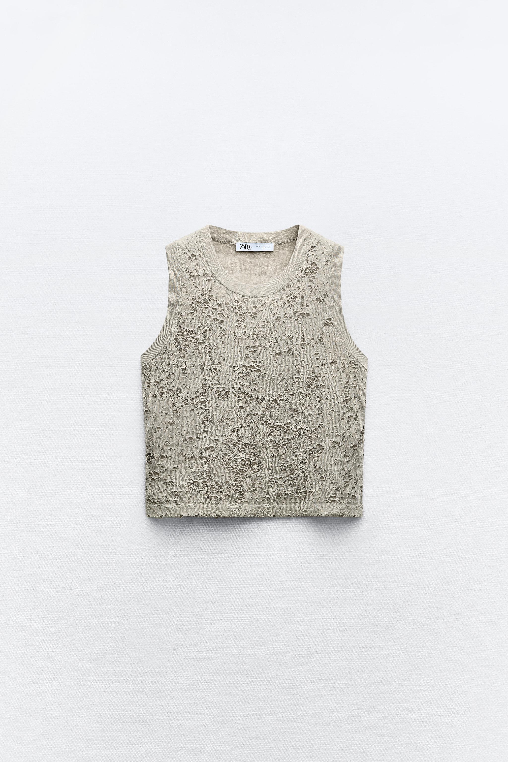 JACQUARD KNIT TOP WITH METALLIC THREAD