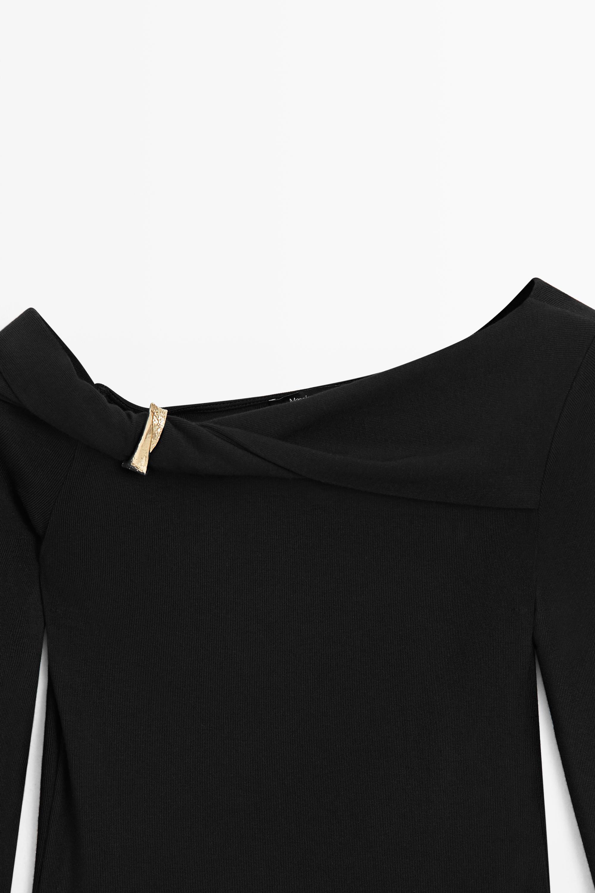 Long sleeve top with metallic detail