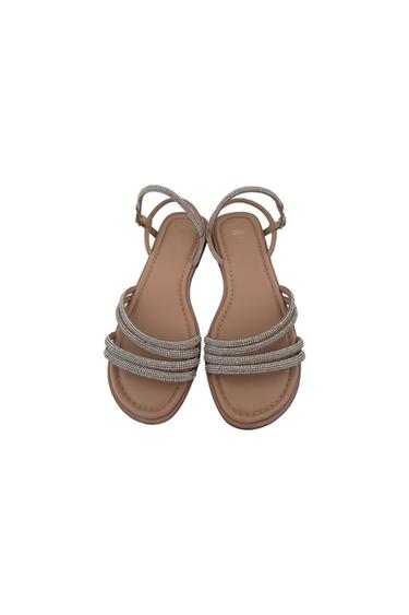 METALLIC SANDALEN KIDS MIT STRASS