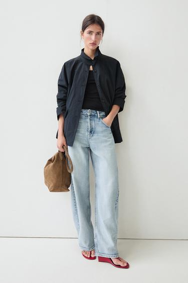 Veste-cape col patte boutonnée - Bleu profond de Zara