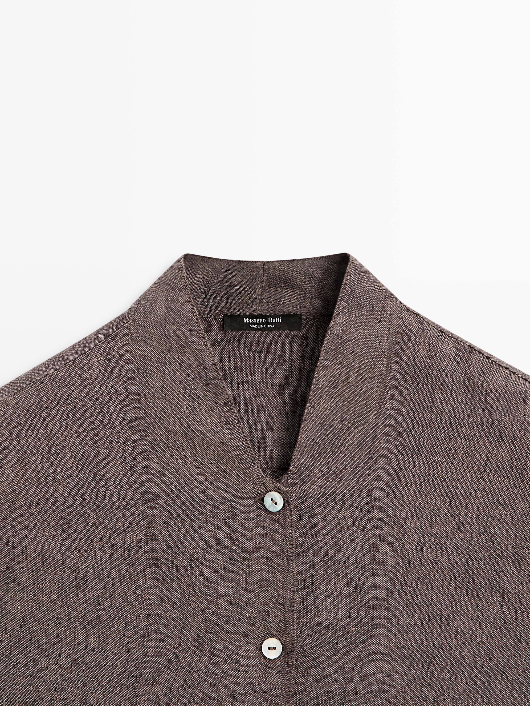 100% linen V-neck shirt