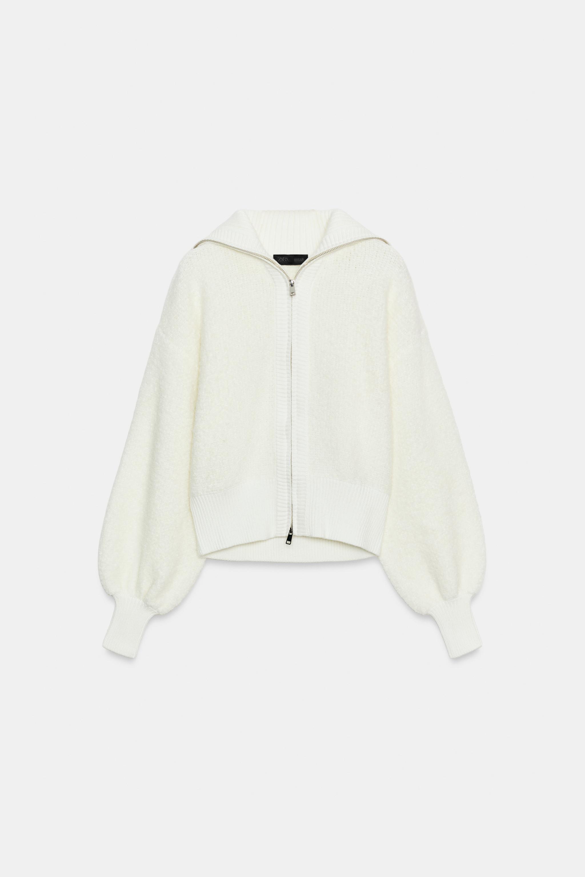 トップス 00's/GAP/zip up fisherman knit jacket CASACO DE TRICÔ COM ZÍPER - Branco-marfim | ZARA Brasil