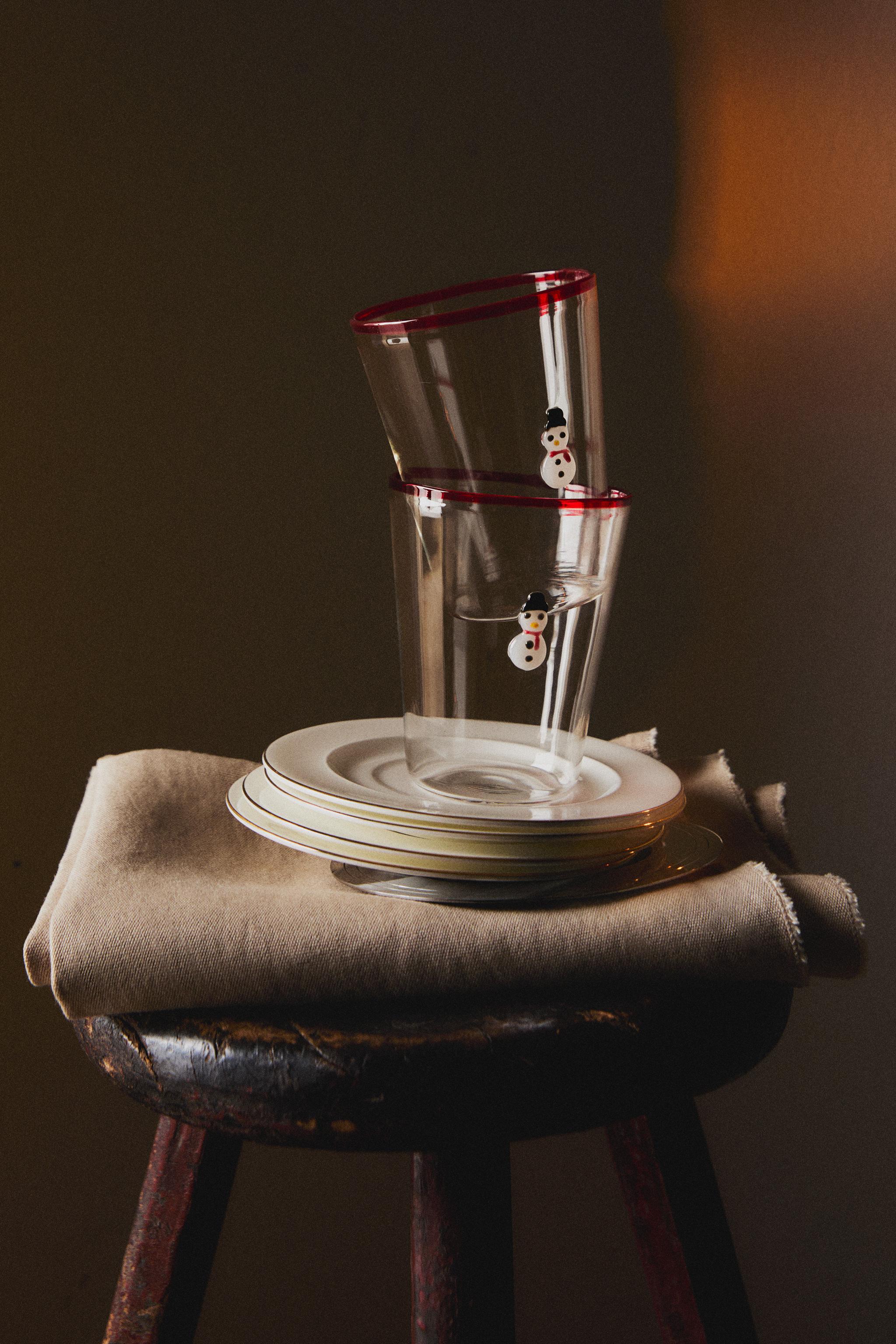 CHRISTMAS SNOWMAN BOROSILICATE GLASS TUMBLER