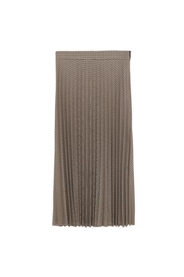 PLEATED CHECK SKIRT