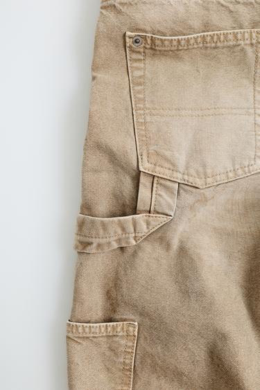 PANTALÓN CANVAS WIDE LEG - Crudo de Zara