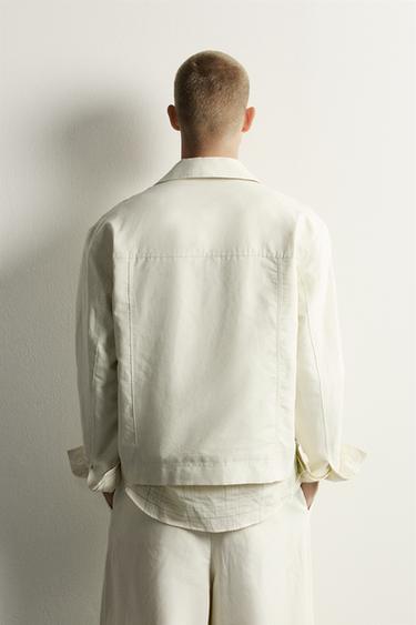 COTTON-LINEN RELAXED FIT OVERSHIRT — Sea green 2