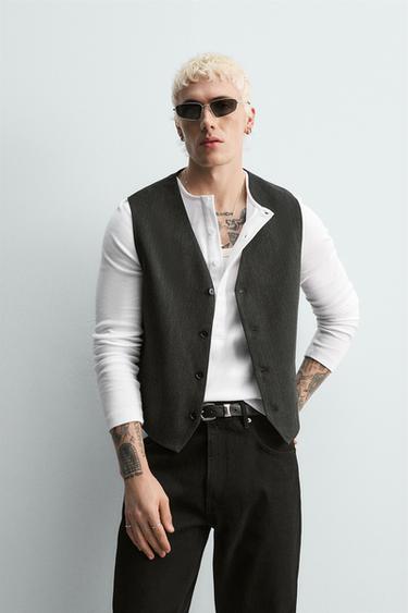 LIMITED EDITION STRUCTURED WAISTCOAT - Greenish by Zara