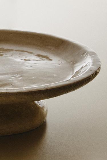 CRACKLED CERAMIC TALL TRAY - White by Zara - Image 4