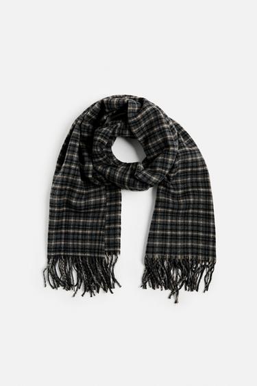 CHECK SCARF - Dark grey by Zara - Image 1