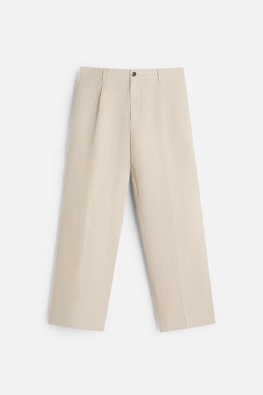 100% LINEN SUIT TROUSERS - Sand by Zara