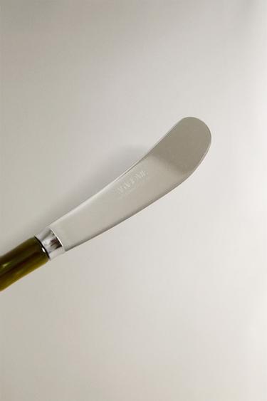 BUTTER KNIFE WITH BAMBOO-EFFECT HANDLE - Green by Zara - Image 2