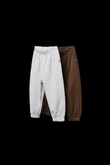 PACK ZWEI JOGGINGHOSEN JERSEY ETIKETT - Grau meliert von Zara