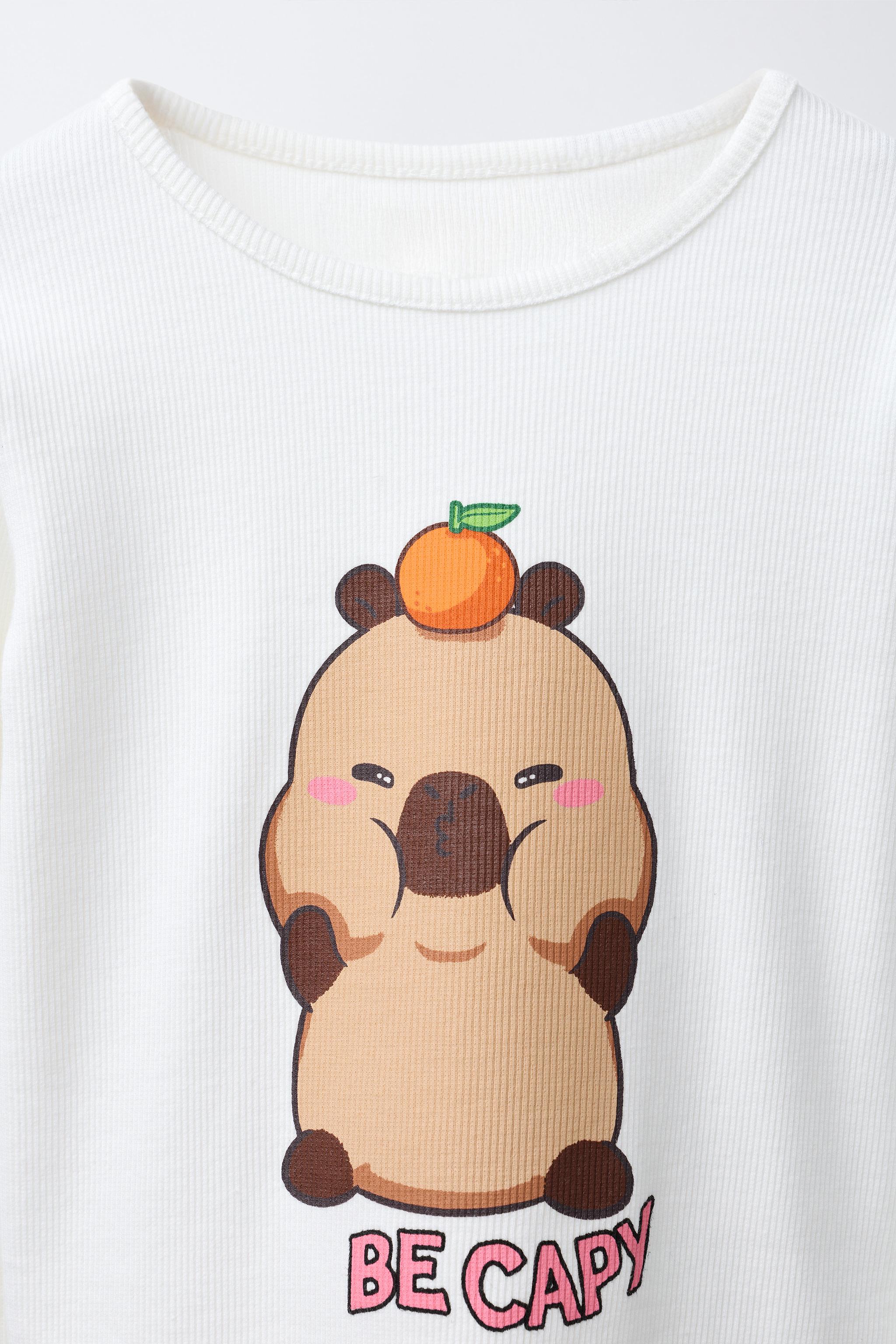 RIBBED T-SHIRT CAPIBARA CAPYFUN © - White | ZARA United States