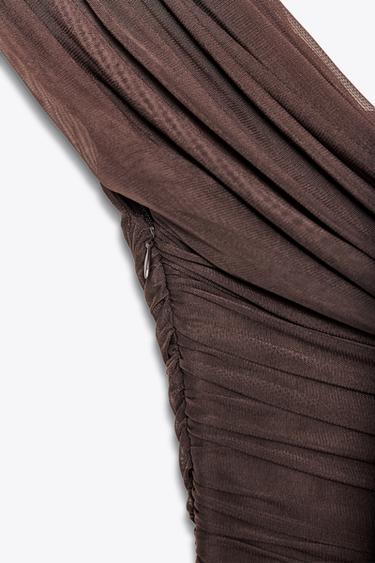 ASYMMETRIC SHORT DRESS WITH MATCHING DETAIL - Chocolate by Zara - Image 8