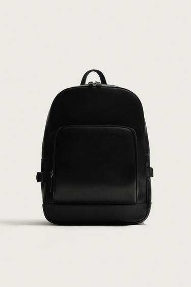 Zara BUCKLED BACKPACK - Black