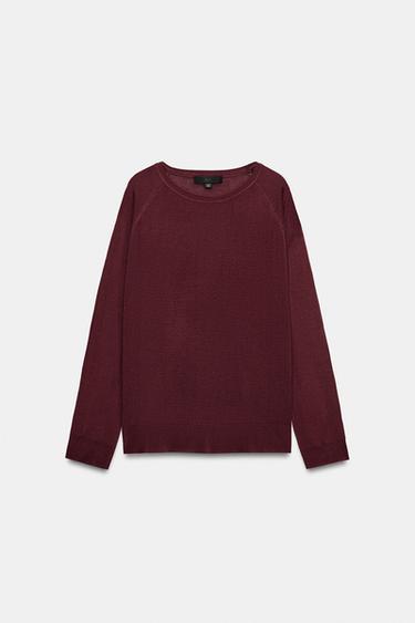 JERSEY BÁSICO PUNTO - Granate oscuro de Zara - Imagen 0
