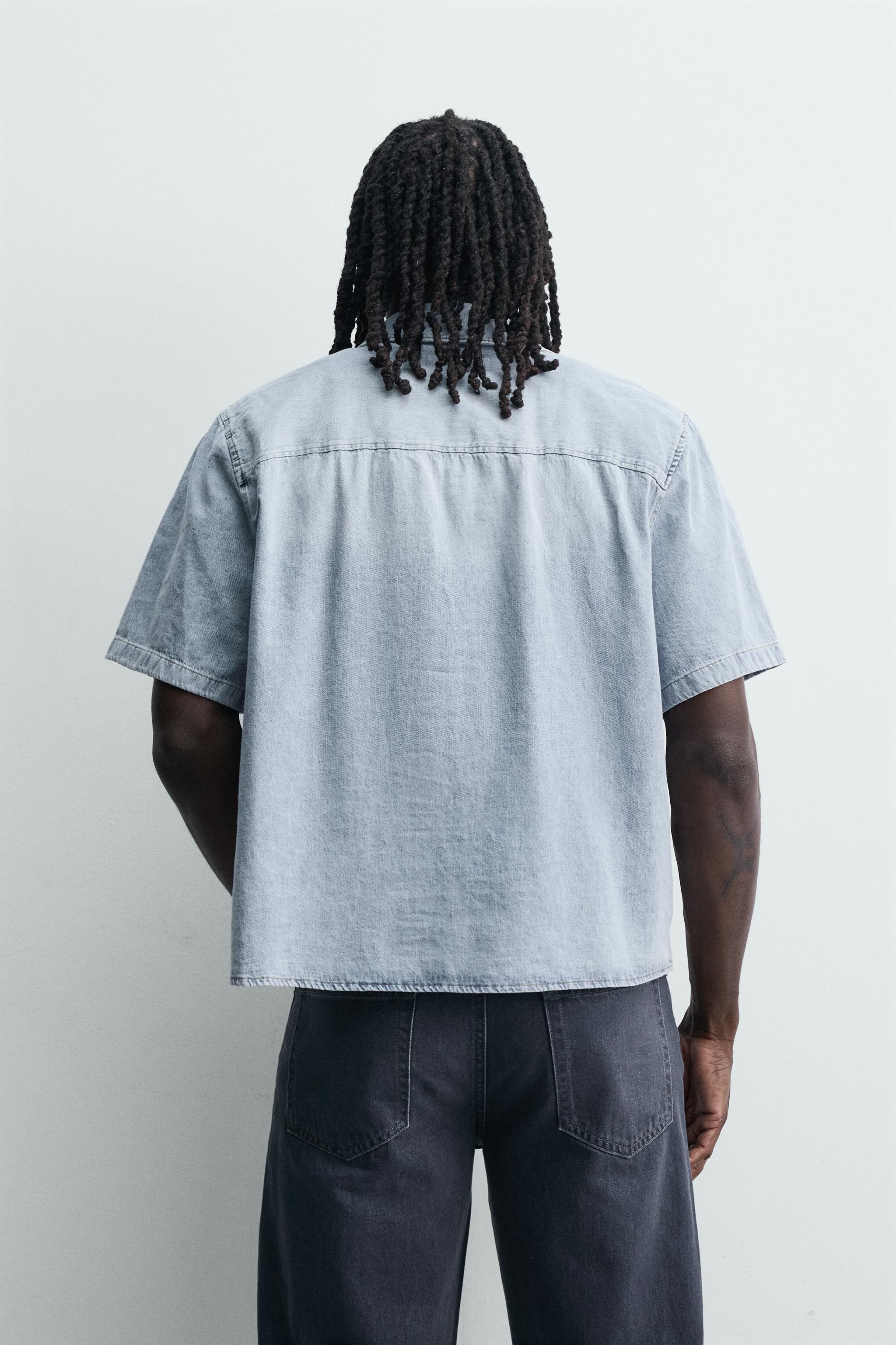 ボクシーフィットライトデニムシャツ - ライトブルー | ZARA Japan / 日本