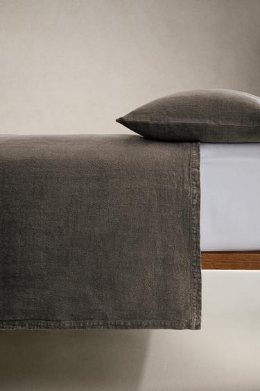 COUVRE-LIT LIN LAVÉ (400 G/M²) - Marron / Taupe de Zara - Image 2