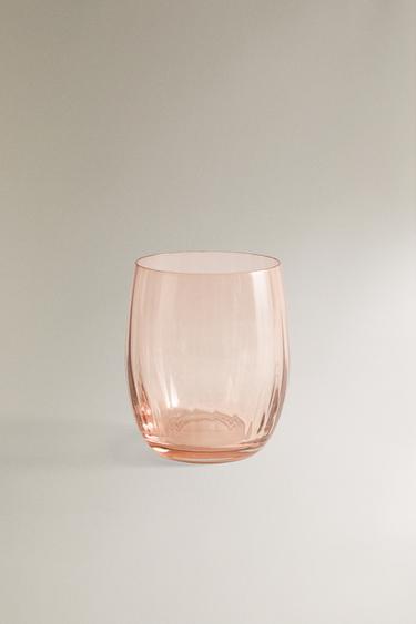 CRYSTALLINE TUMBLER WITH RAISED DESIGN - Pink by Zara - Image 0