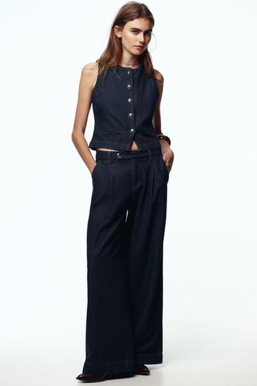 Z1975 DENIM TAILORED WAISTCOAT - Blue by Zara