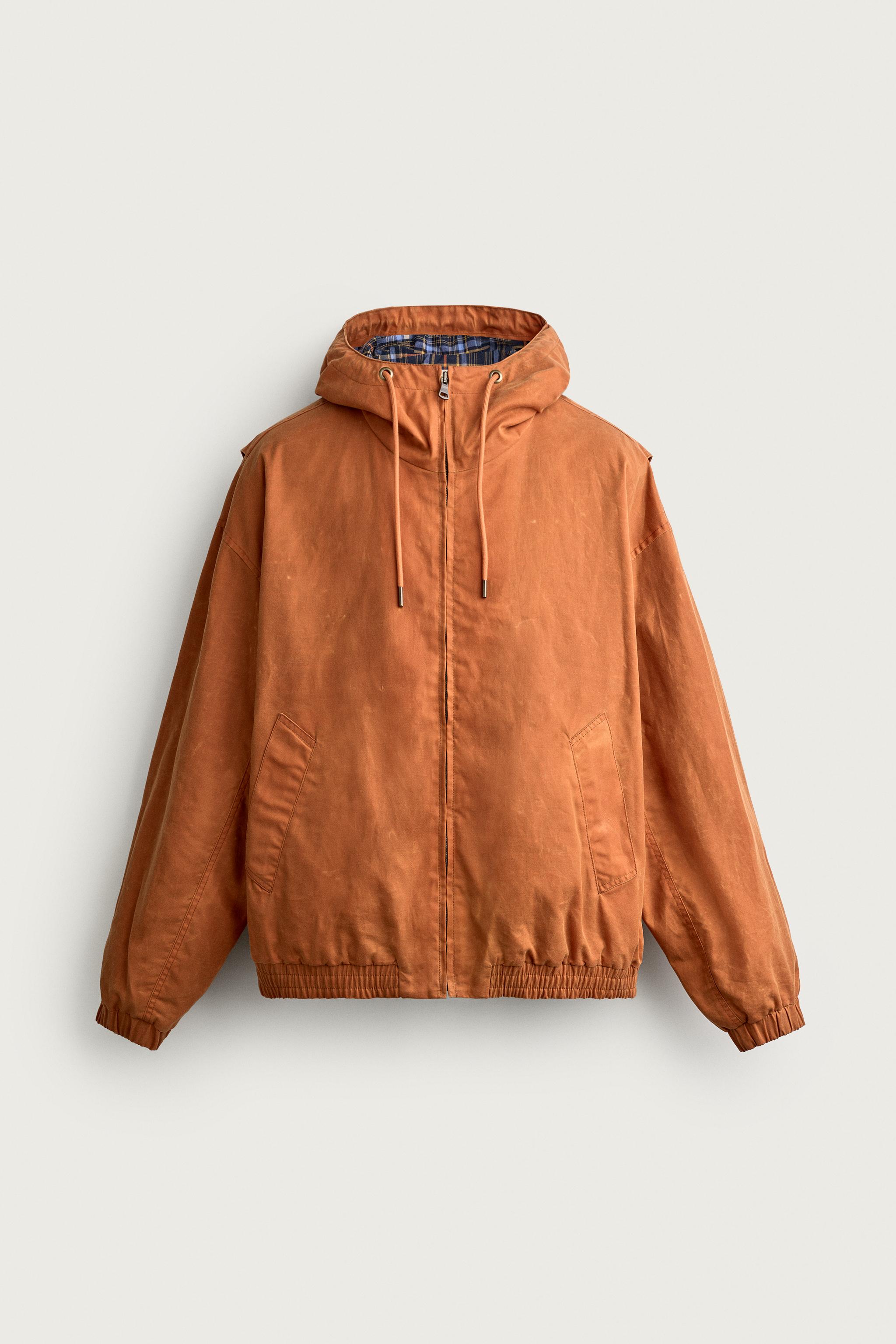 らくだ WAXED-EFFECT RELAXED FIT JACKET - Dark orange | ZARA Singapore