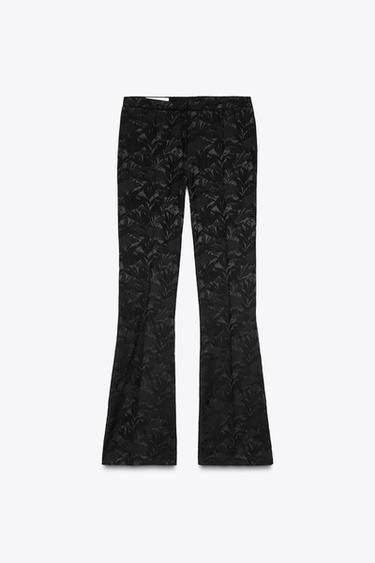 JACQUARD TROUSERS WITH SEAM DETAIL - Black by Zara