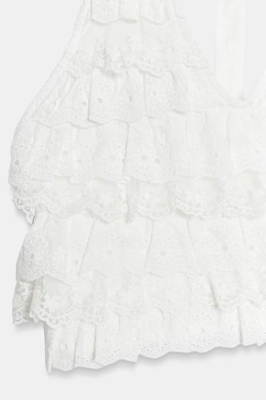 TOP HALTER VOLANTS - Blanc de Zara - Image 8