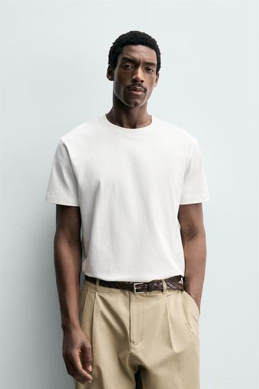 LOT DE 3 T-SHIRTS BASIQUES MEDIUM WEIGHT /02 - Blanc de Zara - Image 4