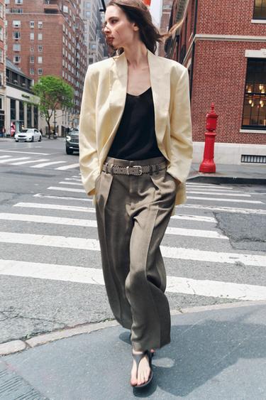 ZW COLLECTION TROUSERS WITH PLEATS - Light brown by Zara - Image 0