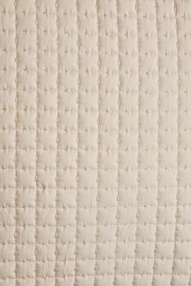 MICROFIBRE CUSHION COVER FOR QUILTS - Beige by Zara - Image 2