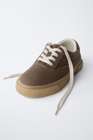 LACE-UP SNEAKERS - Brown by Zara - Image 2