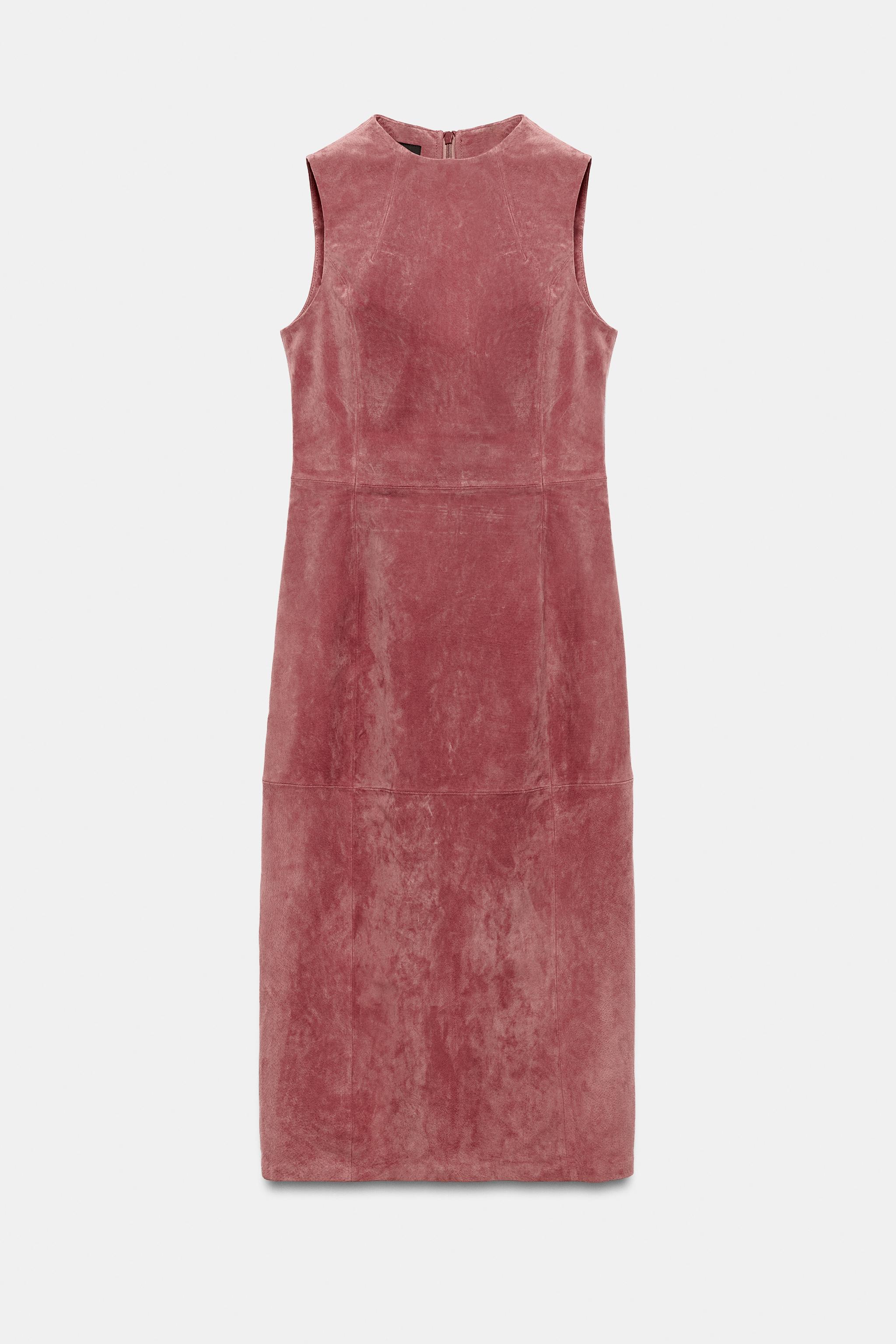 100% LEATHER MIDI DRESS