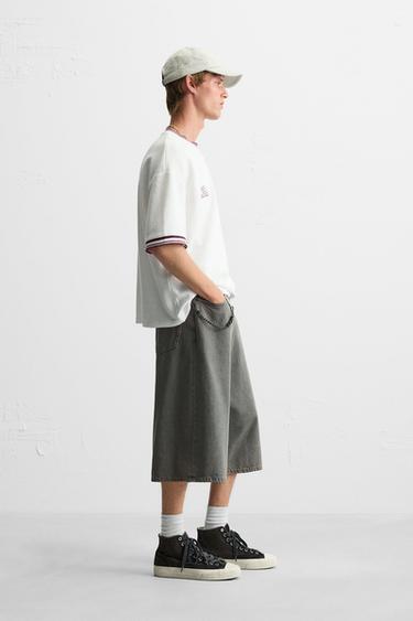 T-SHIRT STRUCTURE FOOT RÉTRO - Blanc cassé de Zara - Image 3