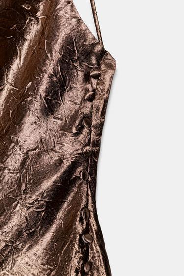 ROBE MI-LONGUE STYLE LINGERIE - Marron de Zara - Image 9
