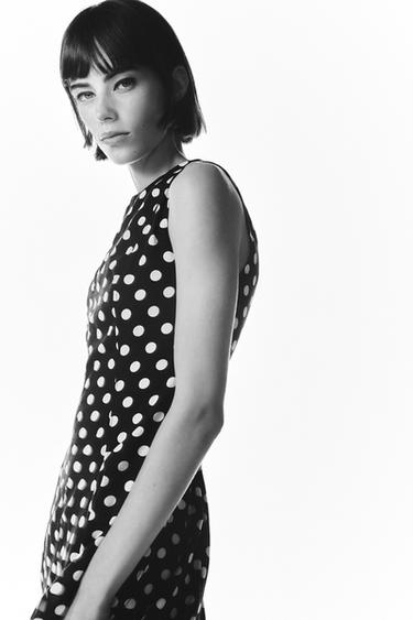 VESTIDO MIDI MANGA SISA ZW COLLECTION - Negro / Blanco de Zara