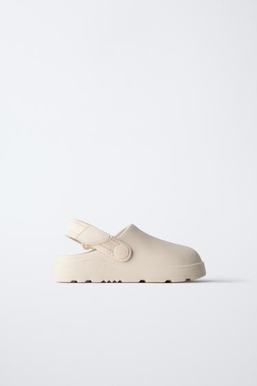 RUBBERISED CLOGS - Ecru White by Zara