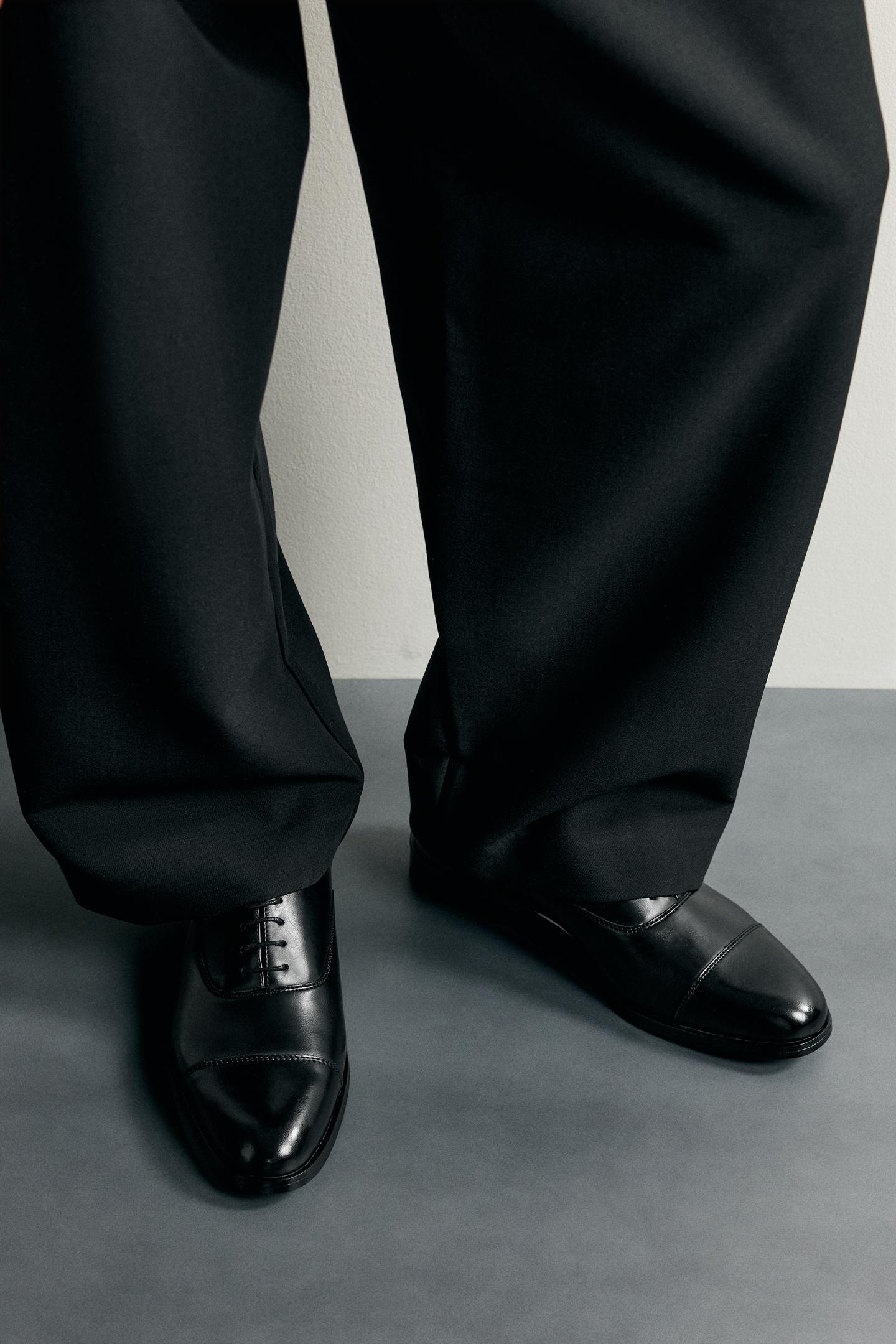Мужские туфли Zara Dress Shoes, цвет: Чёрный — фото 3