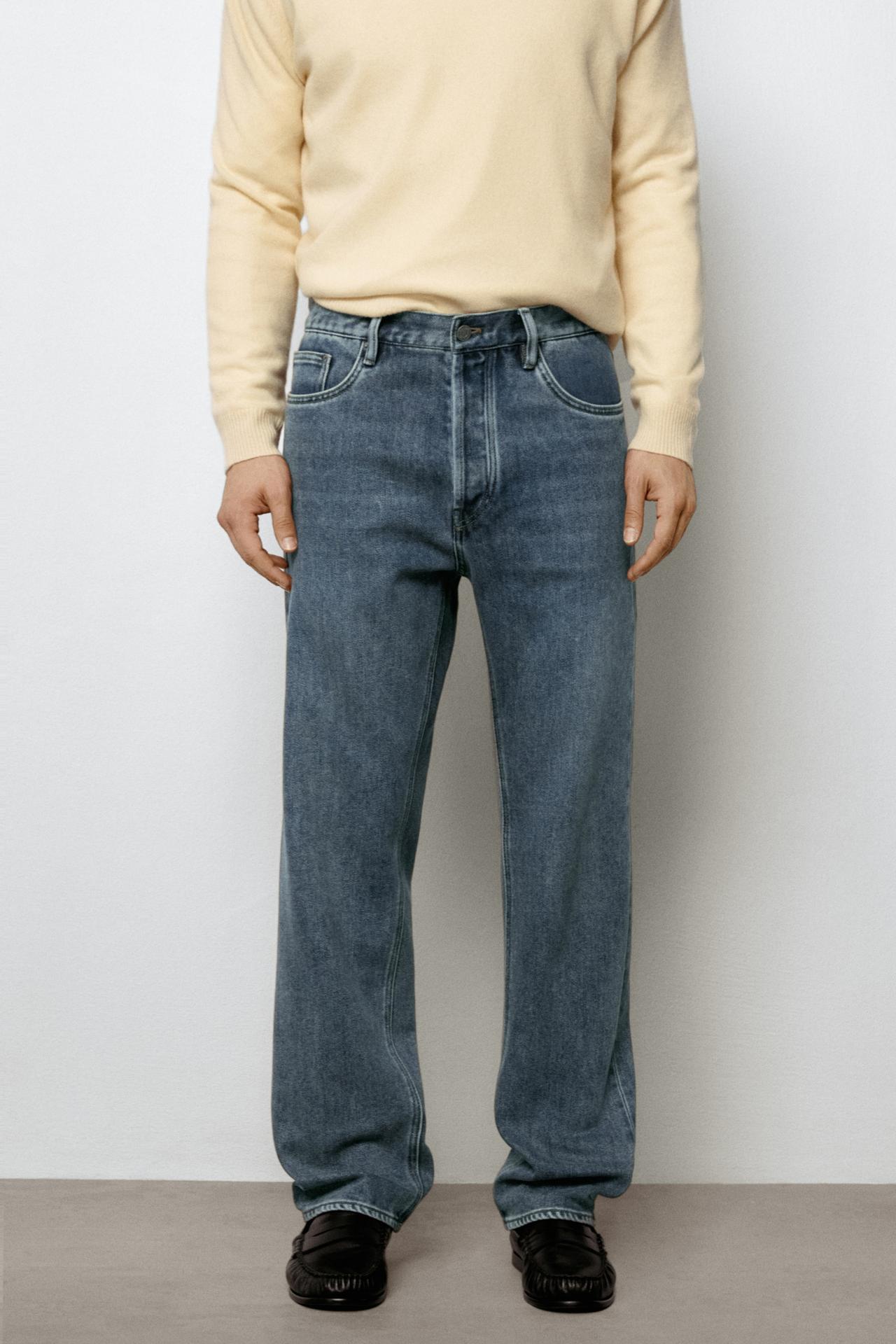 Straight-leg jeans — Mid-blue